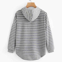 Gestreifter Kapuzenpullover für Damen - Bequemer Hoodie-Luzern Mode
