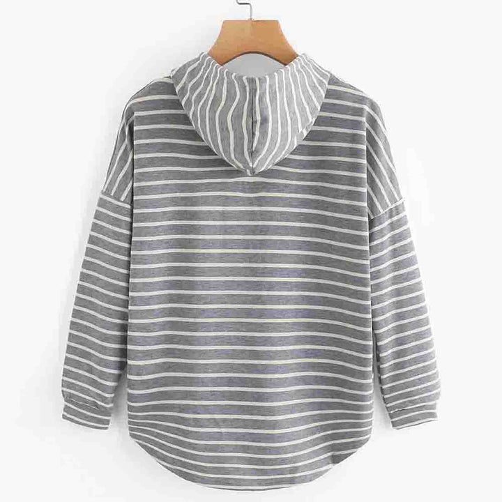 Gestreifter Kapuzenpullover für Damen - Bequemer Hoodie-Luzern Mode