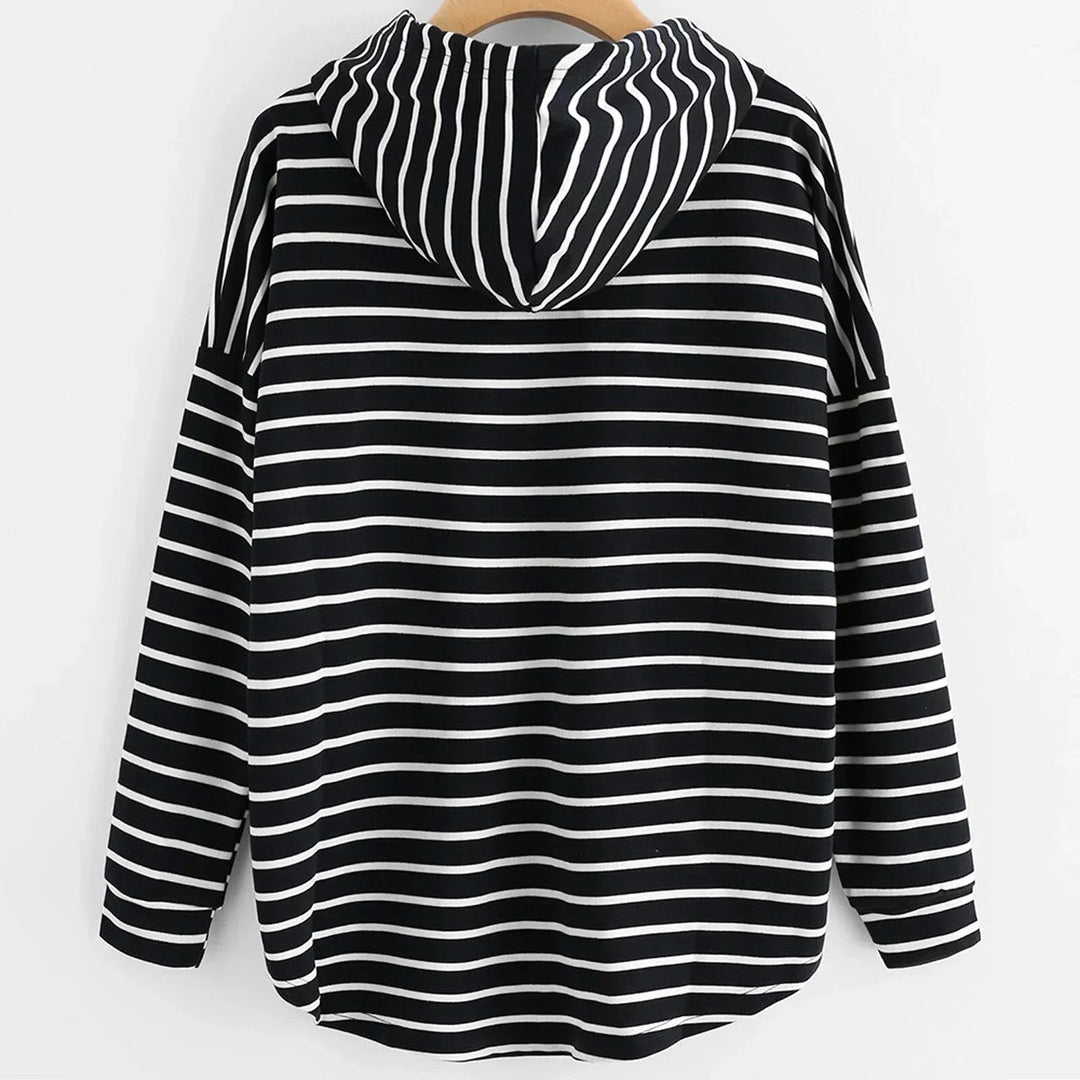 Gestreifter Kapuzenpullover für Damen - Bequemer Hoodie-Luzern Mode