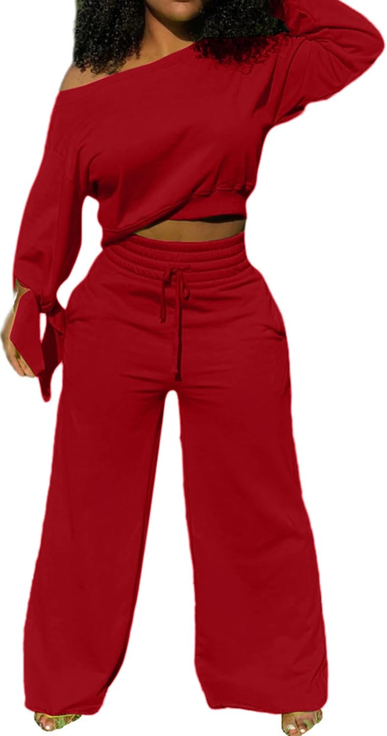 Damen Zweiteiler Set: Lässiges Off-Shoulder Outfit-Luzern Mode