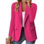 Damen Blazer Elegant Business Casual Anzugjacke Büro-Rosa-S-Luzern Mode