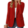 Damen Blazer Elegant Business Casual Anzugjacke Büro-Rot-S-Luzern Mode