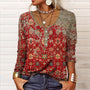 Boho Damenbluse mit Ethno-Muster und Knopfleiste-Rot-S-Luzern Mode
