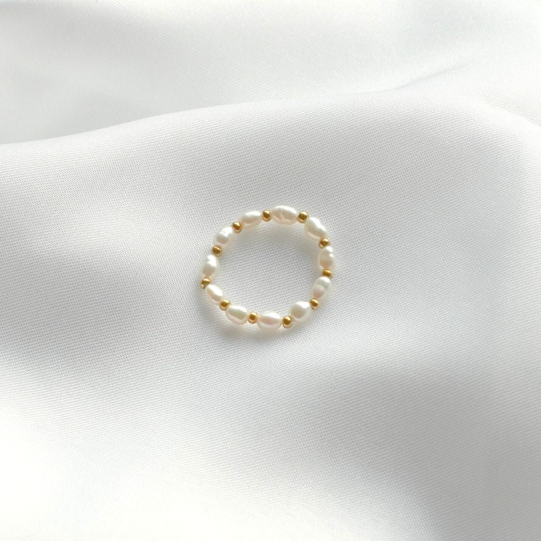 Ring für Damen | Gold | Perlen | Minimalistisch | Stilvoll | Komfortabel-Luzern Mode