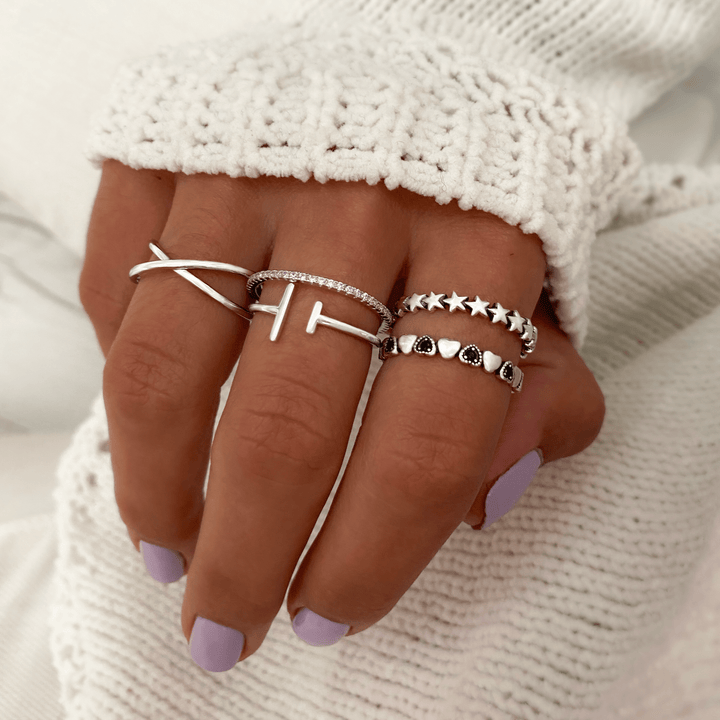 Gekreuzter Ring | Sterlingsilber Gold Schlicht Einzigartig Stilvoll Langlebig-Luzern Mode