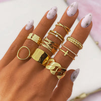 Gekreuzter Ring | Sterlingsilber Gold Schlicht Einzigartig Stilvoll Langlebig-Luzern Mode