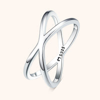 Gekreuzter Ring | Sterlingsilber Gold Schlicht Einzigartig Stilvoll Langlebig-Silber-5-Luzern Mode