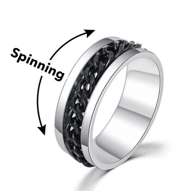 Dreh-Ring | Stilvoll | Beruhigend | Langlebig | Vielseitig | Leicht | Anti-Stress-Schwarz-6-Luzern Mode