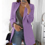 Damen Blazer Elegant Business Casual für Büro und Alltag-Lila-S-Luzern Mode