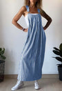 Casual Jumpsuit Damen | Streifen Look | Trendy | Locker | Alltag | Sommerstyle-Blau-S-Luzern Mode
