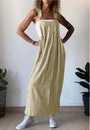 Casual Jumpsuit Damen | Streifen Look | Trendy | Locker | Alltag | Sommerstyle-Gelb-S-Luzern Mode