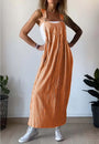 Casual Jumpsuit Damen | Streifen Look | Trendy | Locker | Alltag | Sommerstyle-Orange-S-Luzern Mode