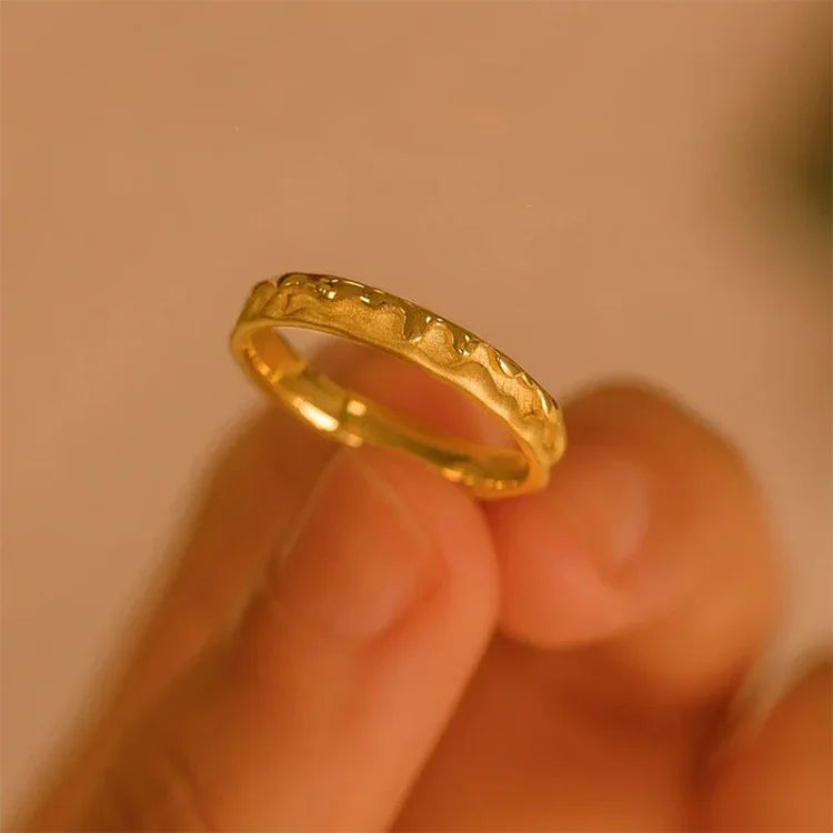 Goldring | Damen Stilvoll Filigran 18K Vergoldet Silber Langlebig Einzigartig-Luzern Mode