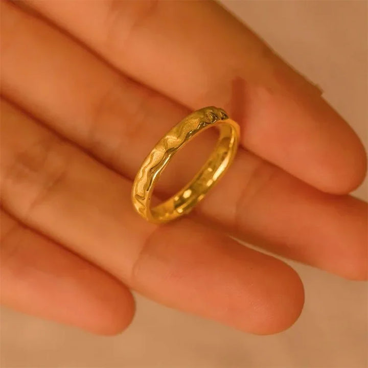 Goldring | Damen Stilvoll Filigran 18K Vergoldet Silber Langlebig Einzigartig-Luzern Mode