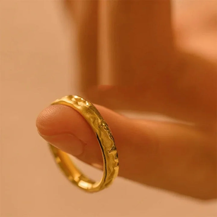 Goldring | Damen Stilvoll Filigran 18K Vergoldet Silber Langlebig Einzigartig-Luzern Mode
