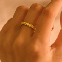 Goldring | Damen Stilvoll Filigran 18K Vergoldet Silber Langlebig Einzigartig-Luzern Mode