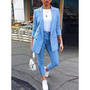 Damen Blazer Doppelreihig Elegant Business Look-Blau-S-Luzern Mode