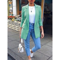 Damen Blazer Doppelreihig Elegant Business Look-Hellgrün-S-Luzern Mode