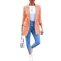 Damen Blazer Doppelreihig Elegant Business Look-Orange-S-Luzern Mode