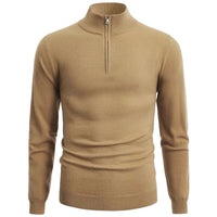 Herren Pullover mit Reißverschluss - Eleganter Strickpullover-Beige-S-Luzern Mode