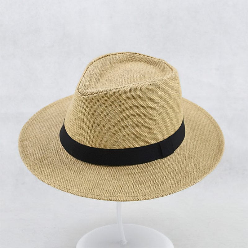 Herren Panama Hut aus Stroh mit breiter Krempe-Khaki-Luzern Mode
