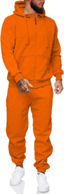 Herren Jogginganzug Kapuzenpullover Set Freizeitmode-Orange-S-Luzern Mode