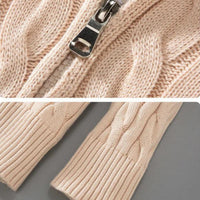 Herren Strickpullover mit Reißverschluss und Zopfmuster-Luzern Mode