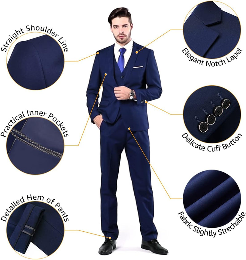 Herren Anzug Set mit Weste und Krawatte für Business-Luzern Mode