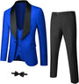 Herren Anzug Set mit Weste und Krawatte für Business-Blau-XS-Luzern Mode