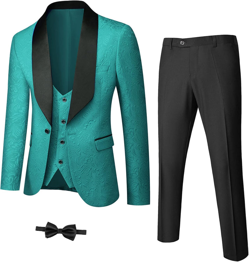 Herren Anzug Set mit Weste und Krawatte für Business-Grün-XS-Luzern Mode