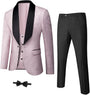 Herren Anzug Set mit Weste und Krawatte für Business-Hellrosa-XS-Luzern Mode