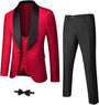 Herren Anzug Set mit Weste und Krawatte für Business-Rot-XS-Luzern Mode