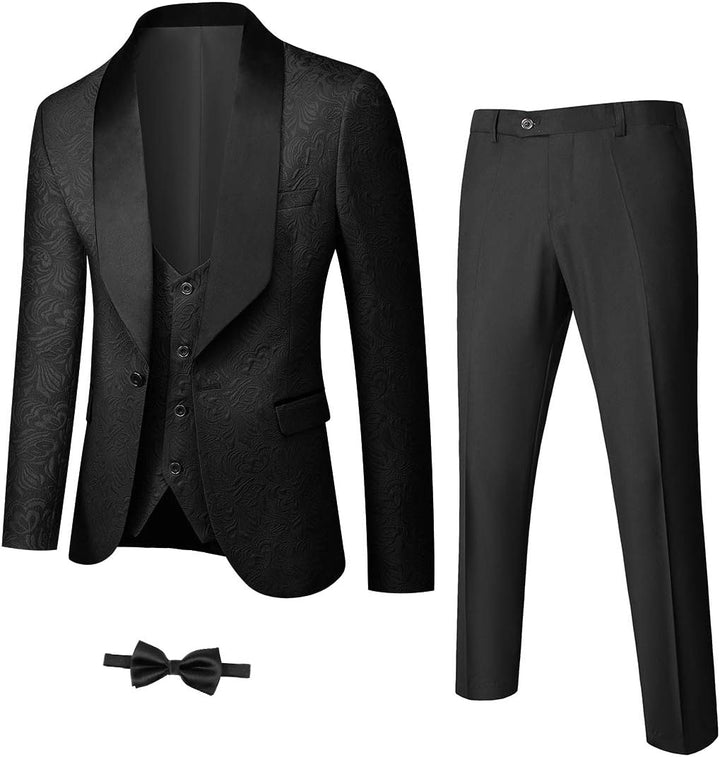 Herren Anzug Set mit Weste und Krawatte für Business-Schwarz-XS-Luzern Mode