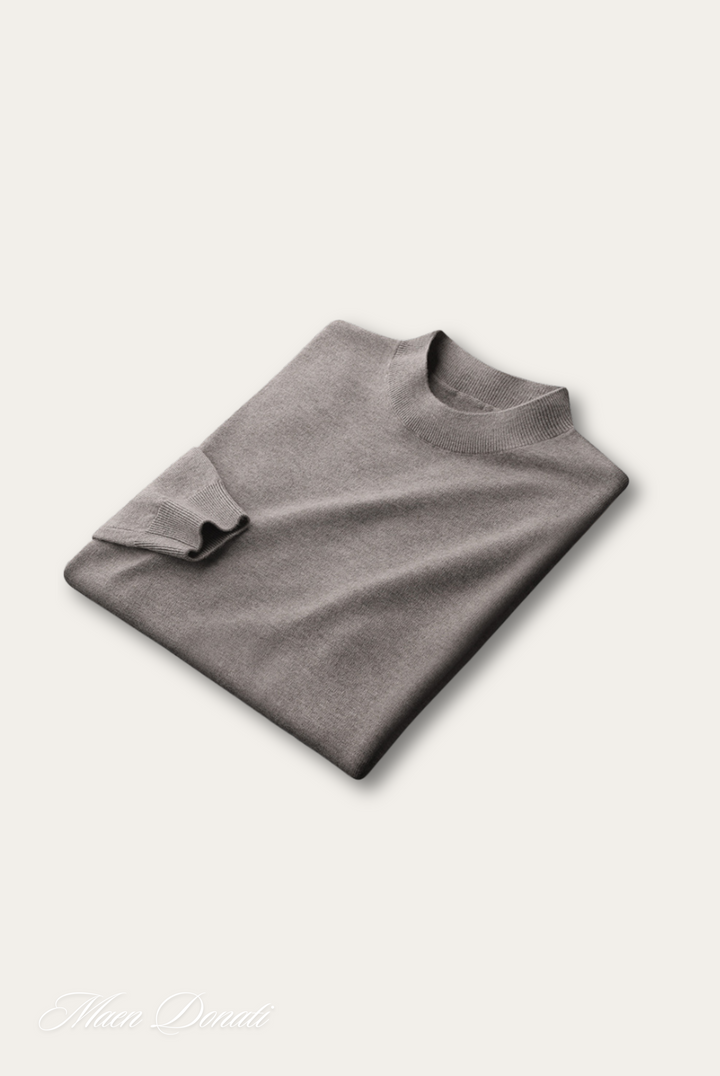 Herren Rollkragenpullover aus Kaschmir für kalte Tage-Grau-M-Luzern Mode