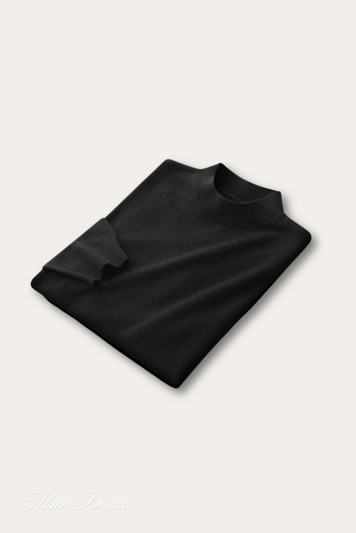 Herren Rollkragenpullover aus Kaschmir für kalte Tage-Schwarz-M-Luzern Mode