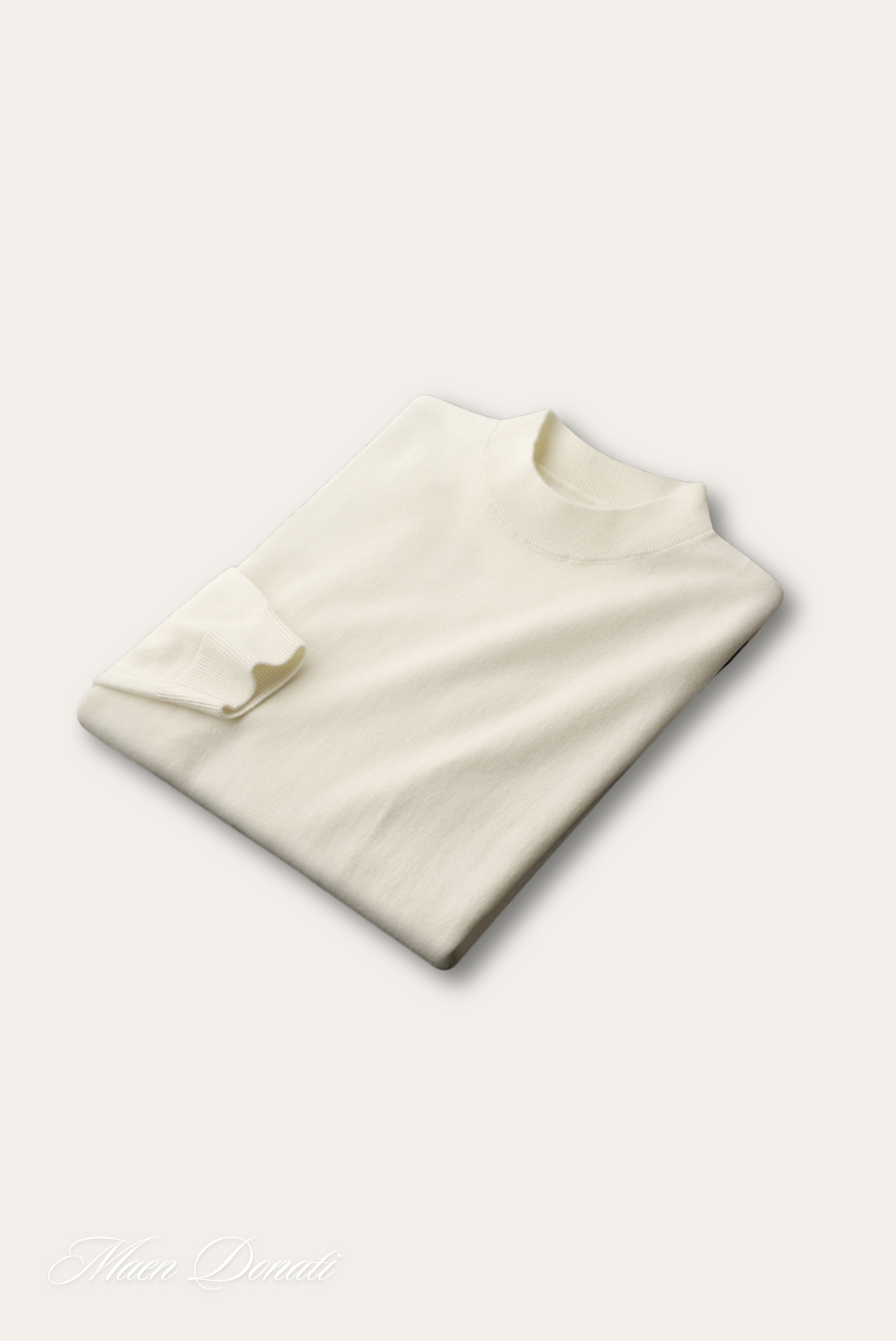 Herren Rollkragenpullover aus Kaschmir für kalte Tage-Weiß-M-Luzern Mode