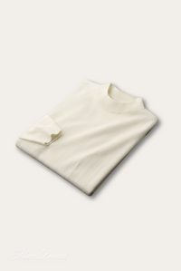 Herren Rollkragenpullover aus Kaschmir für kalte Tage-Weiß-M-Luzern Mode