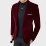 Herren Samt Blazer für elegante Anlässe und Events-Bordeauxrot-M-Luzern Mode