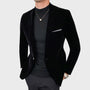 Herren Samt Blazer für elegante Anlässe und Events-Schwarz-M-Luzern Mode