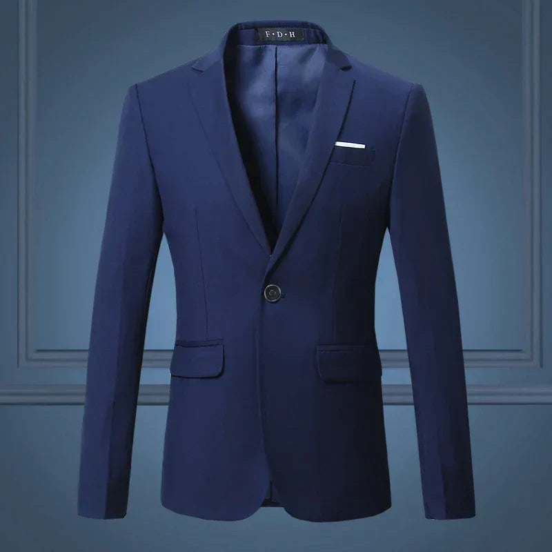 Herren Anzug Sakko Slim Fit Business Hochzeit Mode-Blau-S-Luzern Mode