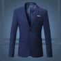 Herren Anzug Sakko Slim Fit Business Hochzeit Mode-Blau-S-Luzern Mode