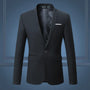Herren Anzug Sakko Slim Fit Business Hochzeit Mode-Schwarz-S-Luzern Mode