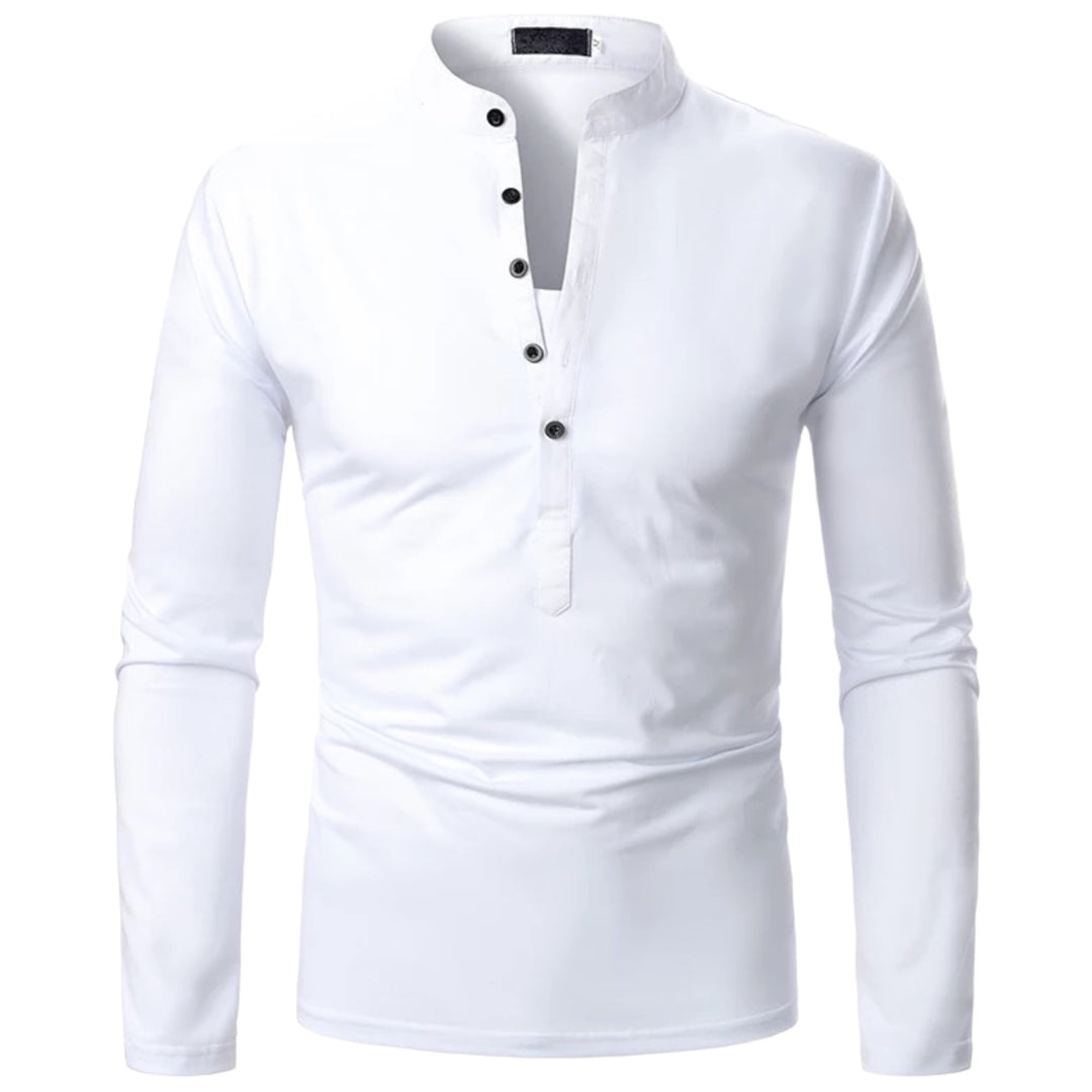 Herren Pullover Langarm Rundhals Basic Sweatshirt Casual-Weiß-S-Luzern Mode