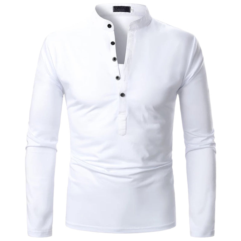 Herren Pullover Langarm Rundhals Basic Sweatshirt Casual-Weiß-S-Luzern Mode
