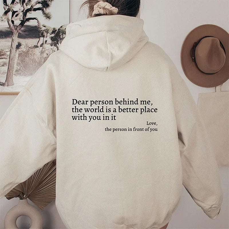 Oversize Hoodie mit Rückenaufdruck - Unisex Streetwear Mode-Aprikose-S-Luzern Mode