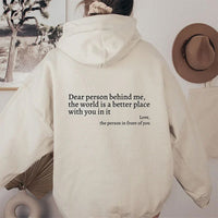 Oversize Hoodie mit Rückenaufdruck - Unisex Streetwear Mode-Aprikose-S-Luzern Mode
