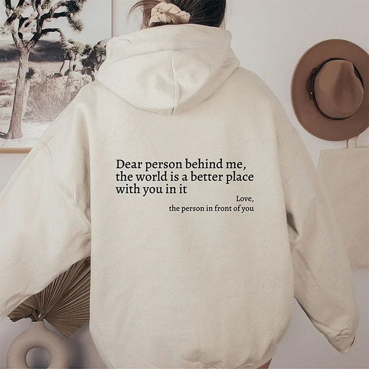 Oversize Hoodie mit Rückenaufdruck - Unisex Streetwear Mode-Aprikose-S-Luzern Mode