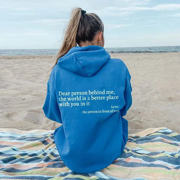Oversize Hoodie mit Rückenaufdruck - Unisex Streetwear Mode-Himmelblau-S-Luzern Mode