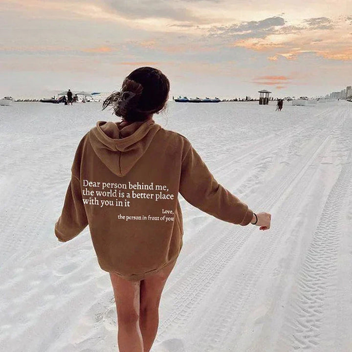 Oversize Hoodie mit Rückenaufdruck - Unisex Streetwear Mode-Khaki-S-Luzern Mode