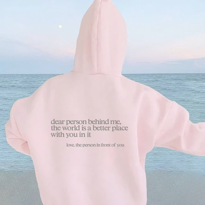 Oversize Hoodie mit Rückenaufdruck - Unisex Streetwear Mode-Rosa-S-Luzern Mode